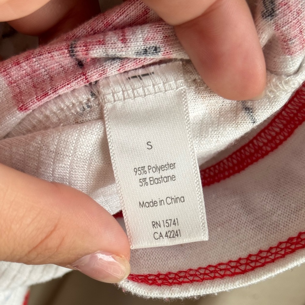 PJ Salvage Women Pajama Bottoms - White and Red with Fun Print | Small - Picture 5 of 6